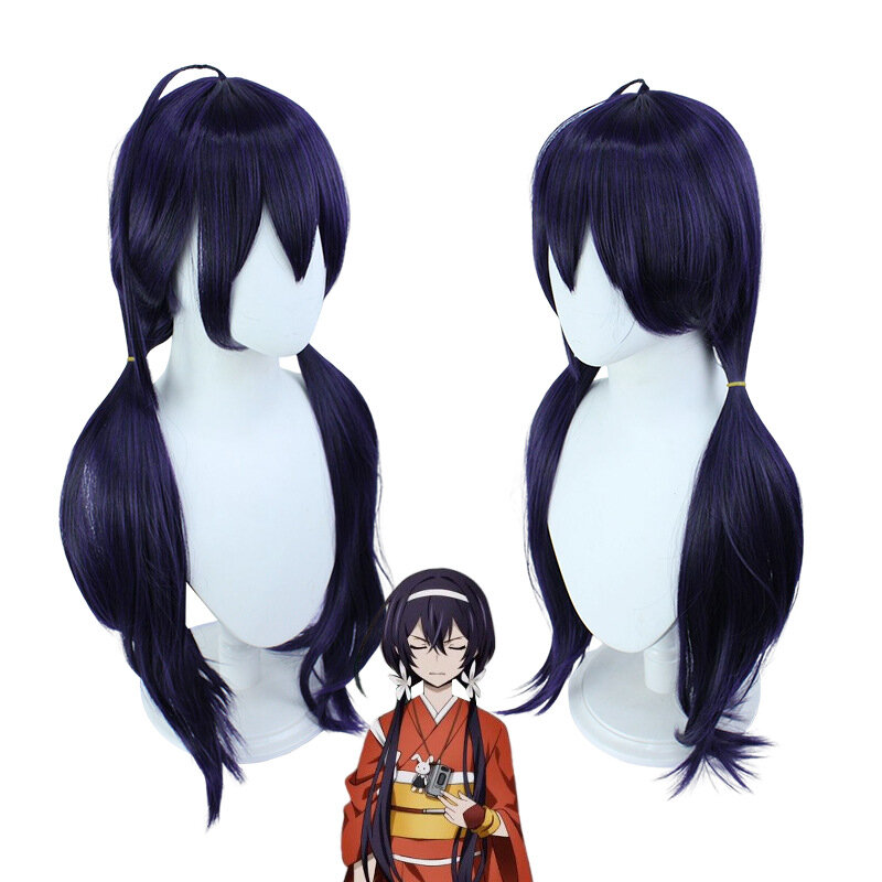 Parrucche lunghe viola per adulti Anime Periwig Anime Role Cosplay simulare puntelli per capelli acconciatura copricapo accessori di Halloween