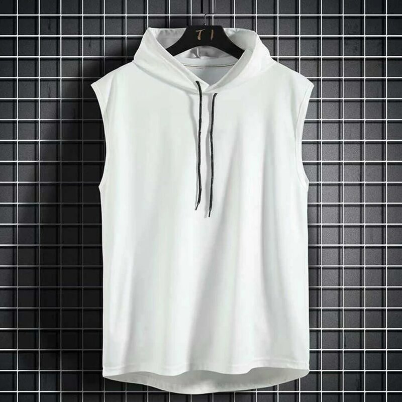 Kaus tanpa lengan berkualitas tinggi terbaru tahan lama olahraga hoodie pengganti tanpa lengan T-Shirt atasan latihan