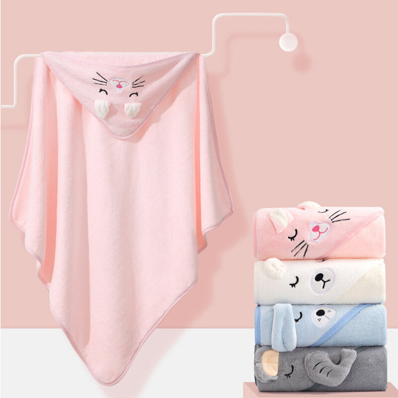 80x80 Newborn Wrap Blanket Cotton Fleece Blanket for 0-12 Months Baby 4 Seasons Absorbent Warm Blanket Children Bath Towel