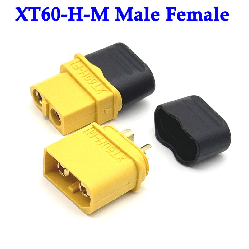Conector de bateria de baixa resistência banhado a ouro impermeável, carregar rapidamente, XT60 XT90 XT60-H-M