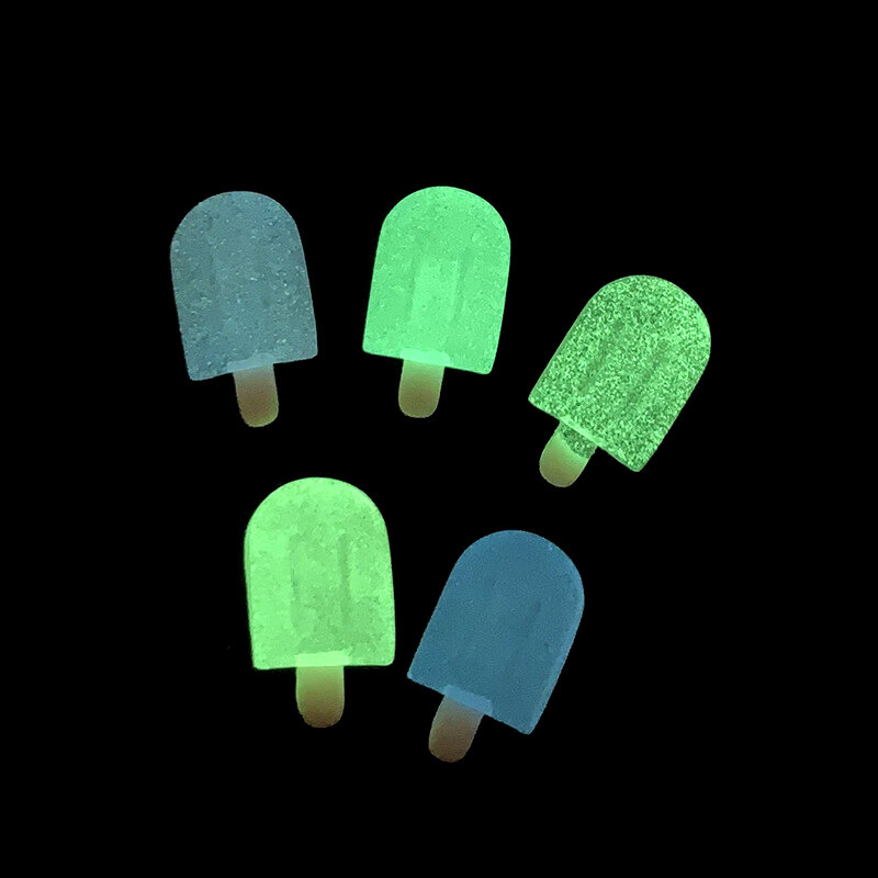 5 szt. Miniaturowe przezroczyste świecące lody słodkie ozdoby z żywicy DIY etui na telefon samochodowe akcesoria dekoracyjne