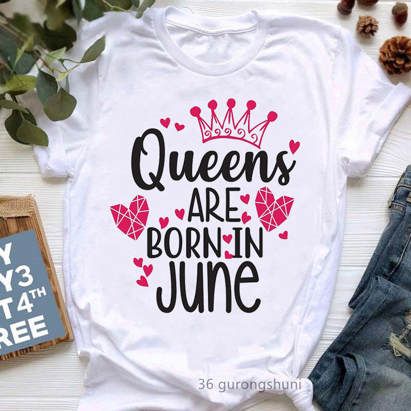 Camiseta con estampado de Grpahic para mujer, ropa de mujer con corona de amor, regalo de cumpleaños, 2022