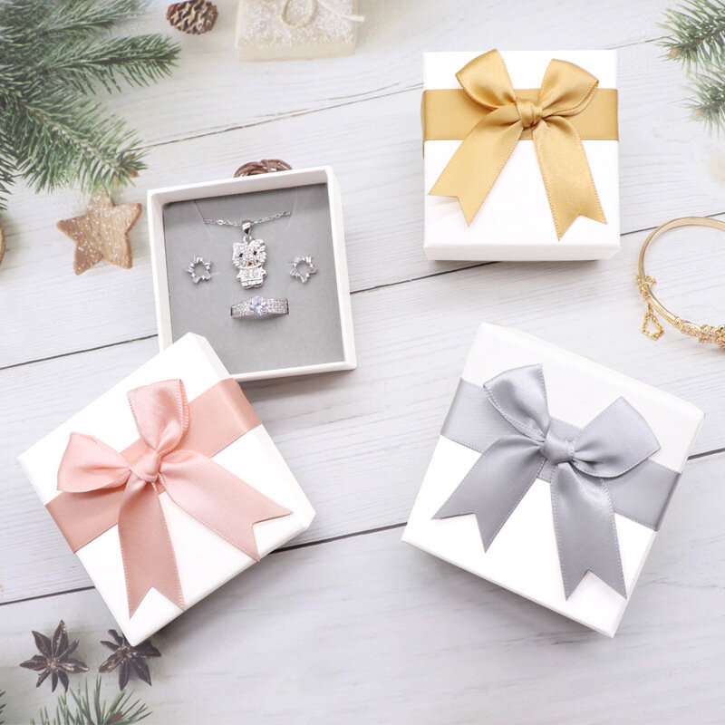 Jewelry Box Contains Jewelry Gift Box Jewelry Packaging Box Ring Bow High-Grade Necklace Box Women Gift 2023 New