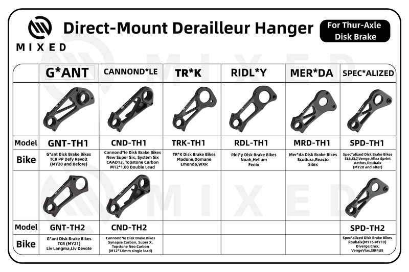 MIXED Direct Mount Rear Derailleur Hanger for Thru-axle Disc Brake Bicycle Road Bike