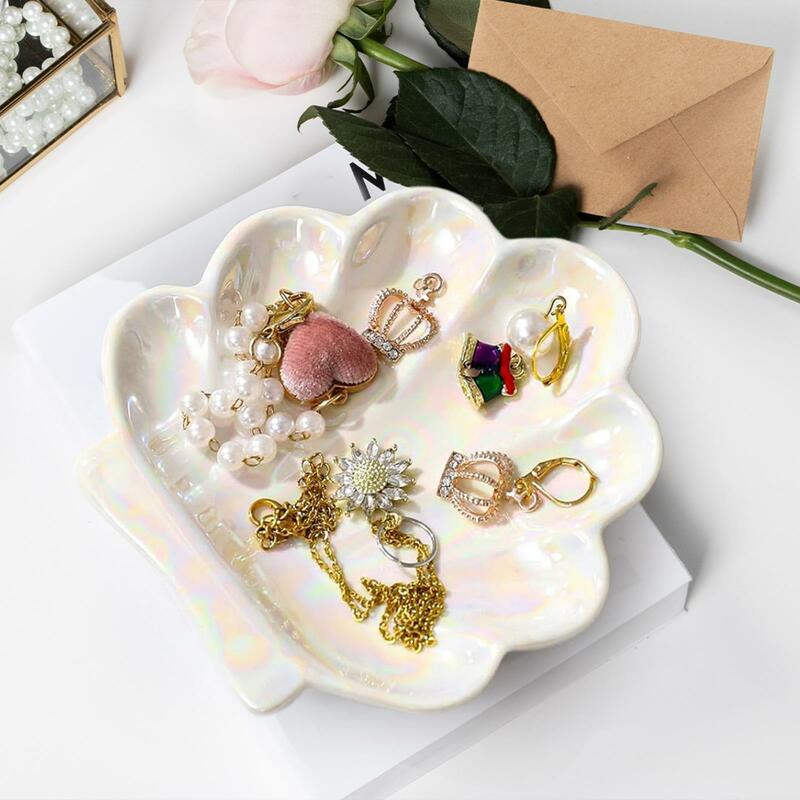 Shell Jewelry Dish Small Key Bowl Decorative Cute Trinket Tray Jewelry Plate Holder for Keys Necklace Rings Entrance Dresser