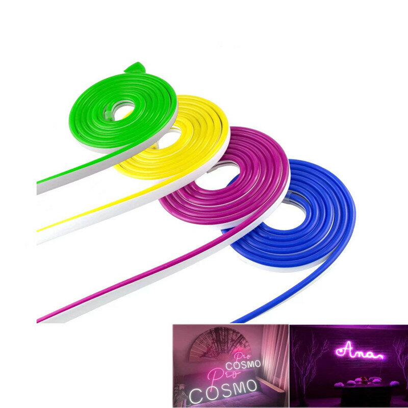 5V 12V 24V Led Neon Strip Verlichting Flex Tape Waterdicht Touw Silicon Buis Bar 6Mm Smalle diy Kerst Vakantie Decoratie Licht Dc