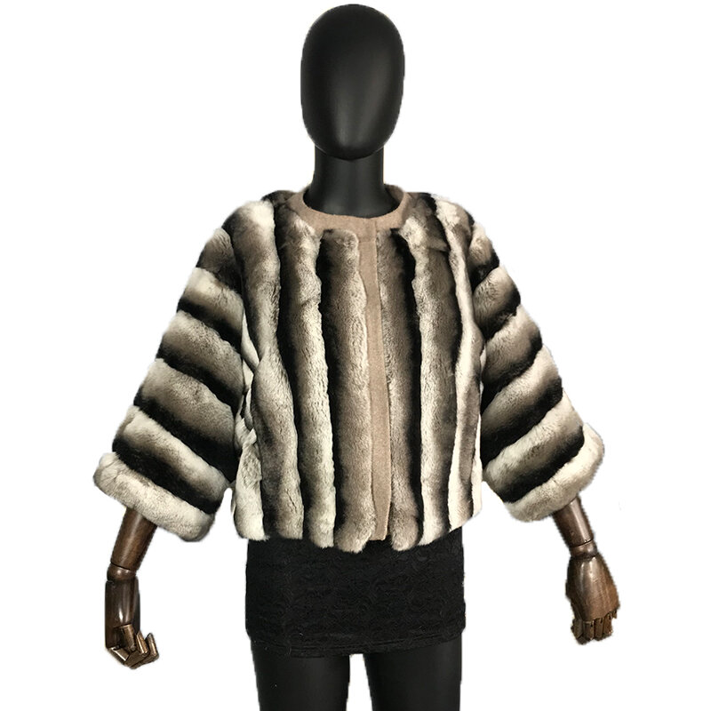 자른 모피 코트 따뜻한 재킷 라운드 칼라 여성용, 맞춤 제작 가능, 가을 겨울