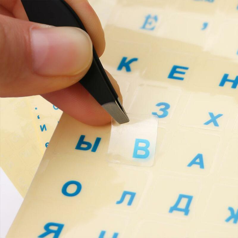 Autocollants de clavier transparents russes, alphabet de disposition russe, lettres d'étiquette noires et blanches, ordinateur portable, ordinateur portable