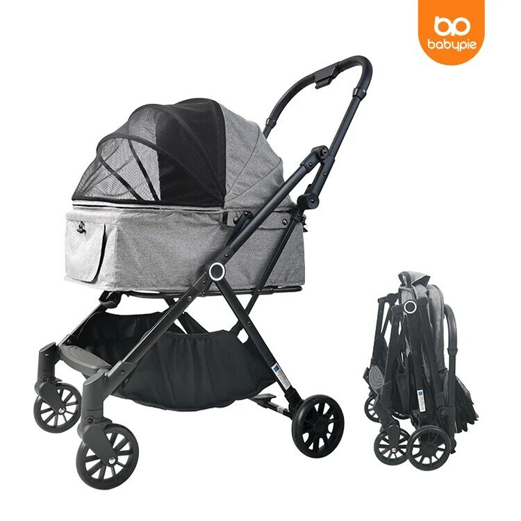 Aluminum Alloy One Handle Fold Pet Stroller Portable Pet Strollers And Small Dog Cat Trolley Foldable Dog Pet Stroller