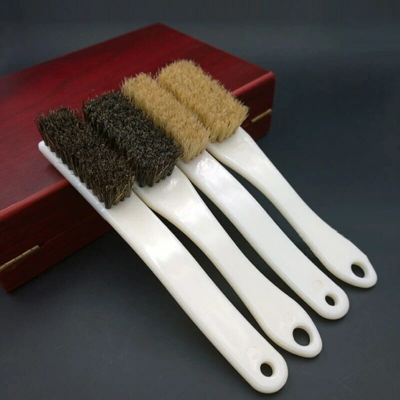 Cepillo de cerdas de 162x55mm, cepillo de pelo de cerdo con mango de plástico, 4/6 capas para limpiar el polvo, pulir y pulir