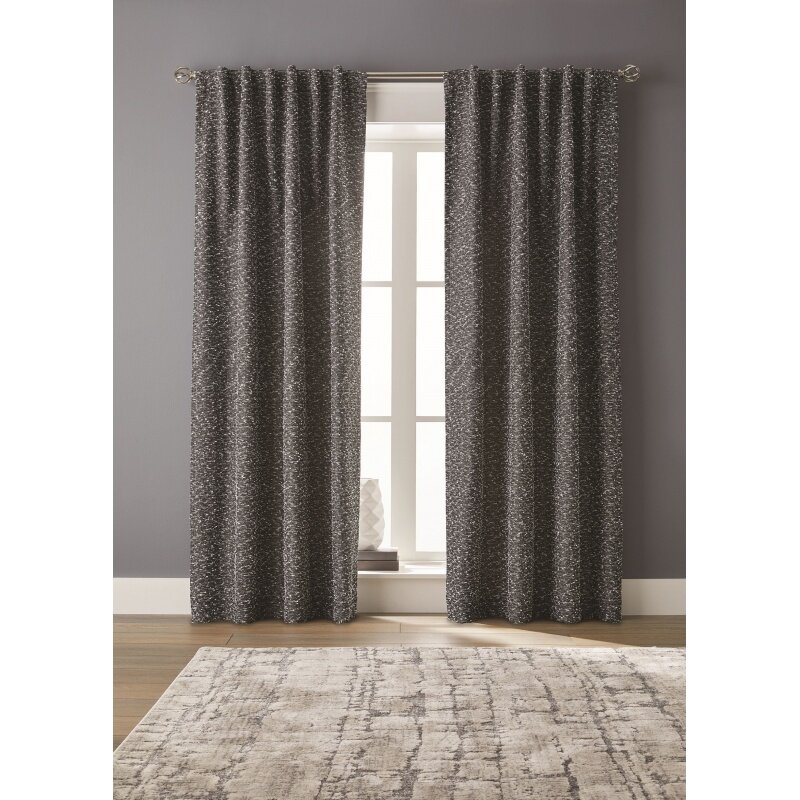Better Homes and Gardens Boucle Blackout Cortina, Painel Preto, 50 "x 84", Preto