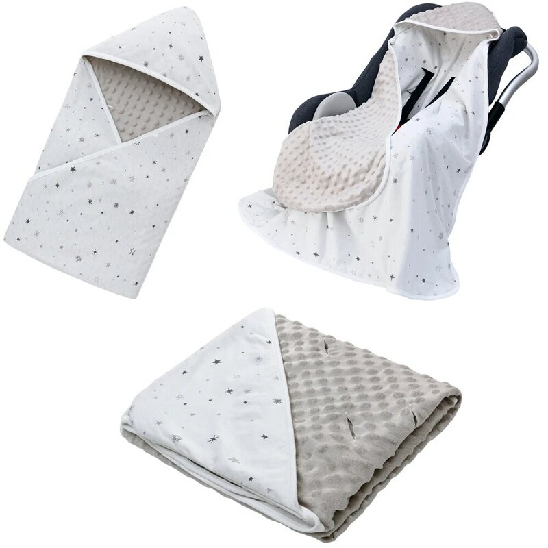 Одеяло для новорожденных 90*90 см, спальное место на корзине, автомобильные сиденья для коляски, выходное портативное ветрозащитное Двухслойное детское Пеленальное Одеяло