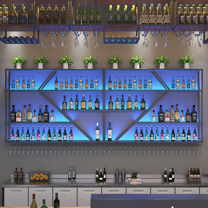 Parede prateleira Cocktail para Salon Bar, armário de vinho garrafa, bar acessórios, armazenamento comercial, Muble Para Vino