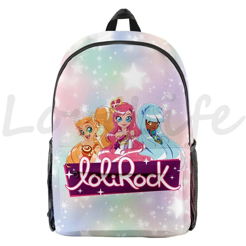 Kawaii lolirock 3d impressão mochila estudantes meninas sacos de escola feminino mochila de viagem crianças anime mochilas crianças bookbag