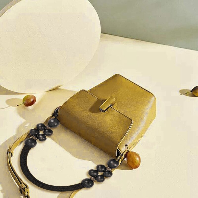 Confezione da 4 manici in legno da 19 pollici con perline di legno, manici per borsetta manico per borsa, sostituzione della maniglia
