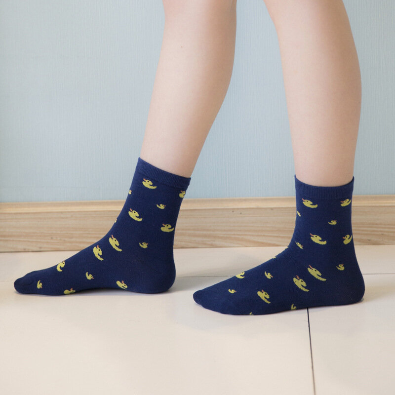 Kaus kaki pendek motif hewan bebek lucu untuk wanita kaus kaki lucu modis kaus kaki pergelangan kaki katun kasual wanita Harajuku Sox