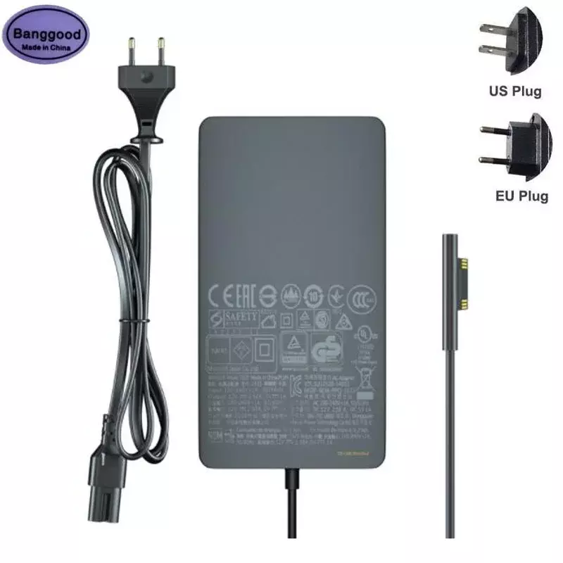 Us/Eu Plug 12V 2.6a 2.58a 36W Ac Adapter Kabel Oplader Voor Microsoft Surface Pro 3 4 5 Pro3 Pro4 Core I5 1625 1724 Voeding