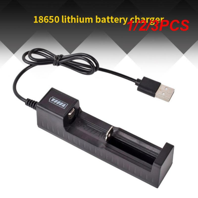 Chargeur de batterie USB 18650 universel intelligent, 1 emplacement, adaptateur de charge au lithium 24.com avec voyant lumineux, 1, 2, 3 pièces
