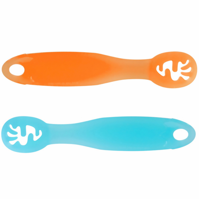 2 pezzi leccare cucchiaio posate sicuro utensili per bambini Dip Silicone Trainer Gel di silice essenziale