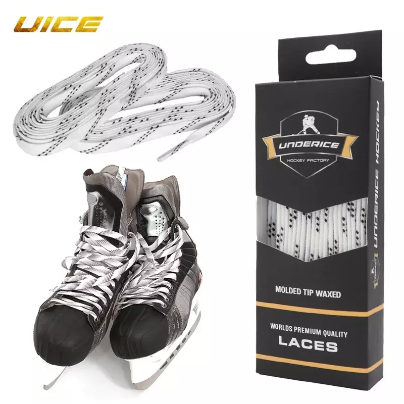 Box-Packed Ice Hockey Skate Laces Hockey Skate Shoe Lacer Dual Layer Braid 84-120inch Reinforced Waxed Tip Hockey Accessories