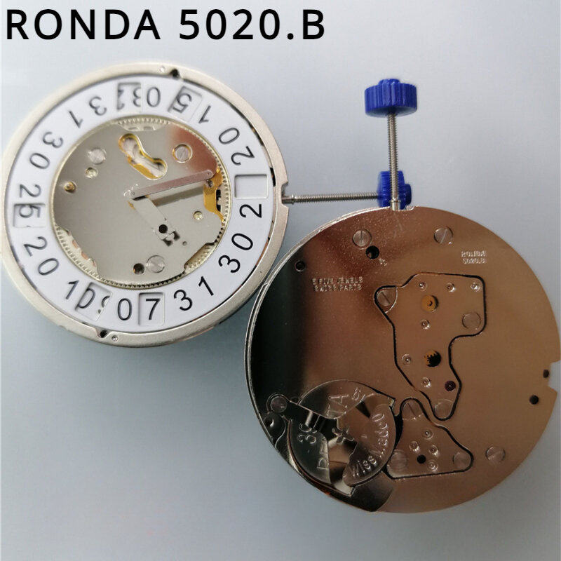 นาฬิกาควอตซ์เคลื่อนไหว5020.B อุปกรณ์เสริมสำหรับนาฬิกาสวิสรุ่นใหม่ของ Ronda 5020.B