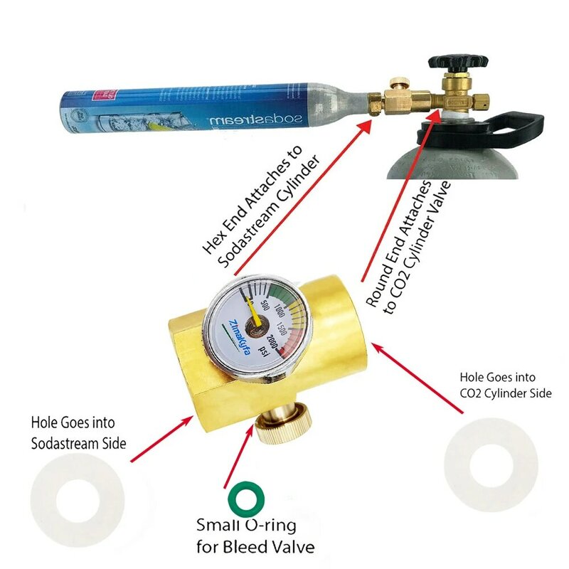 Nachfüll adapter für CO2-Karbonatorzylinder-Kanister für Ladeadapter mit Sodastream-Füllung, w 1, 5-14 oder cga320 g1/2-14-Stecker