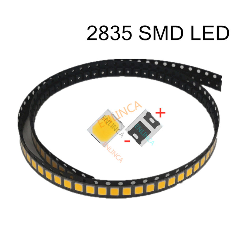 200ชิ้น/ล็อต2835 SMD 3V สีขาวบริสุทธิ์/สีขาวธรรมชาติ/สีขาวอบอุ่น/สีขาวเย็น/23-26LM LED สีขาวนวลโคมไฟไดโอดเปล่งแสง