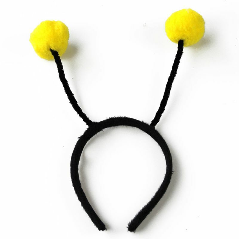 Donne Ragazze Cute Bee Antenne Fascia Fluffy Pompon Ball Costume Cosplay Capelli H