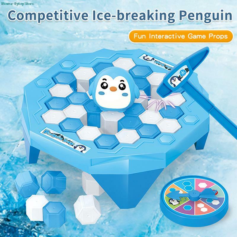 Pinguim Ice Block Breaker Trap para crianças e adultos, brinquedos para jogos de mesa, apaziguador do estresse, festa em família, salvar, presente infantil, decoração