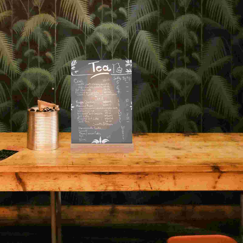 Soporte de exhibición de folleto transparente, Base de madera, Acrílico