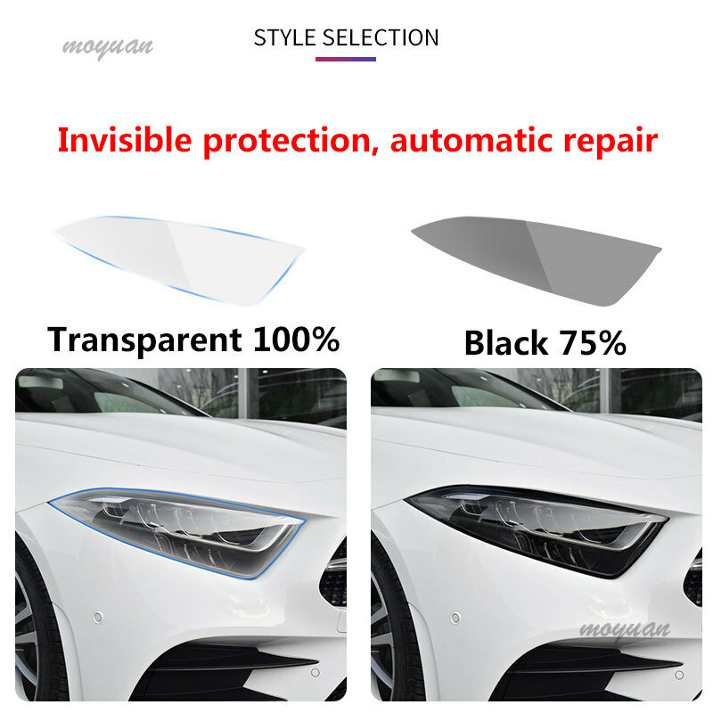 2Pcs Car Covers Headlight Protective Film For BMW F45 F22 F23 F87 2 Series M240I 220I Black TPU Sticker Decoration Accessories