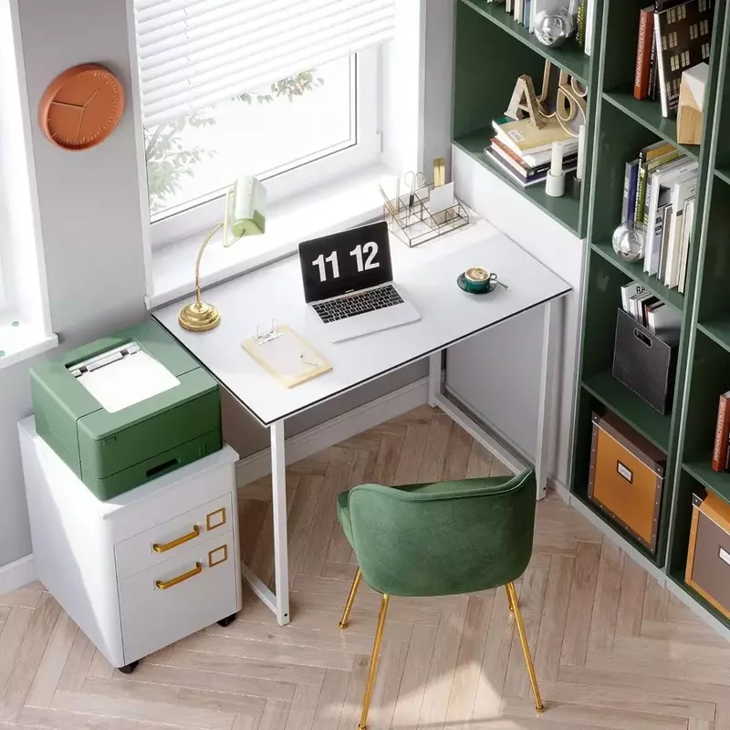 家庭やオフィス用のモダンでシンプルなスタイルのコンピューターデスク,学生用の白いライティングデスク,40インチ