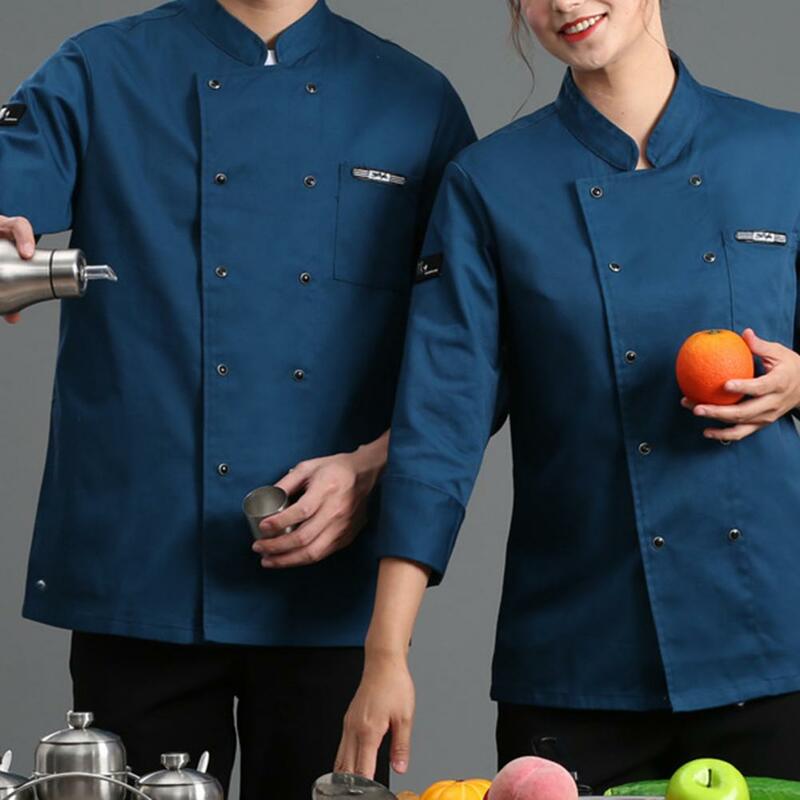 Uniforme de Chef Unisex para restaurante, camisa de manga larga para Chef, ropa de trabajo, cárdigan, camisa de cocinero