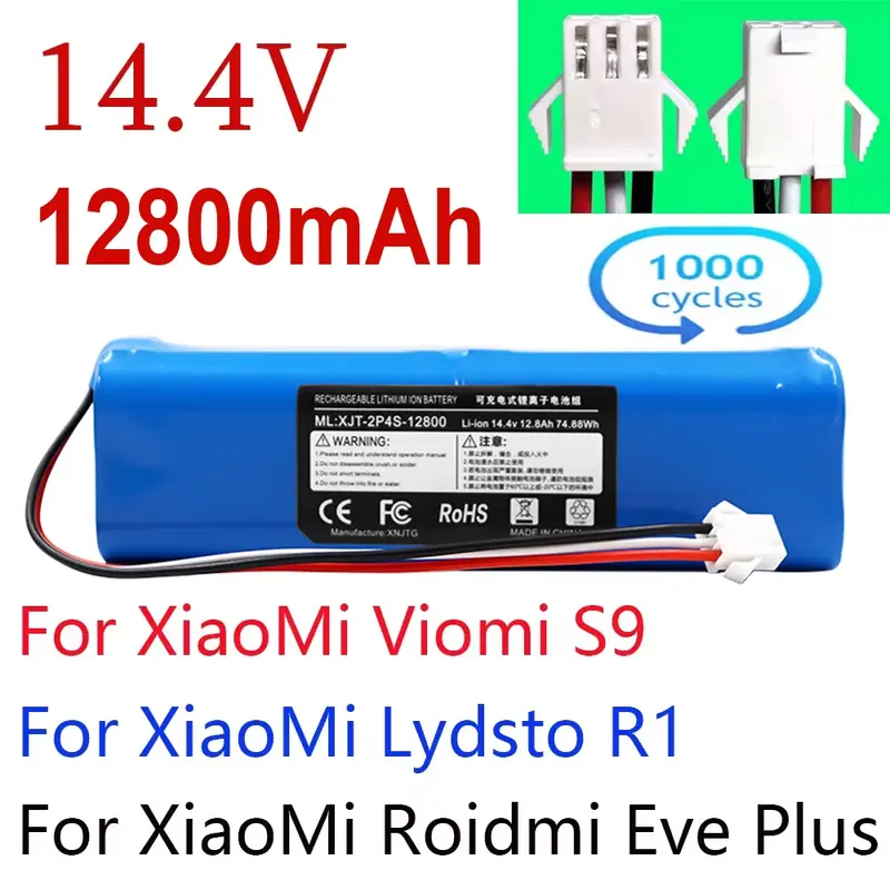 Lydsto-batería de iones de litio recargable R1 para Robot aspirador, pila Original con capacidad de 100% mAh, novedad de 12800