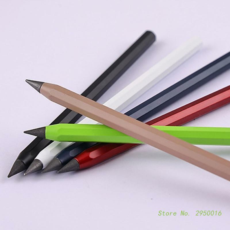 Kleurrijke Metal Inktloze Pen Aluminium Everlasting Potlood Metallic Uitwisbare Pen Eeuwige Potlood Home Office Schoolbenodigdheden