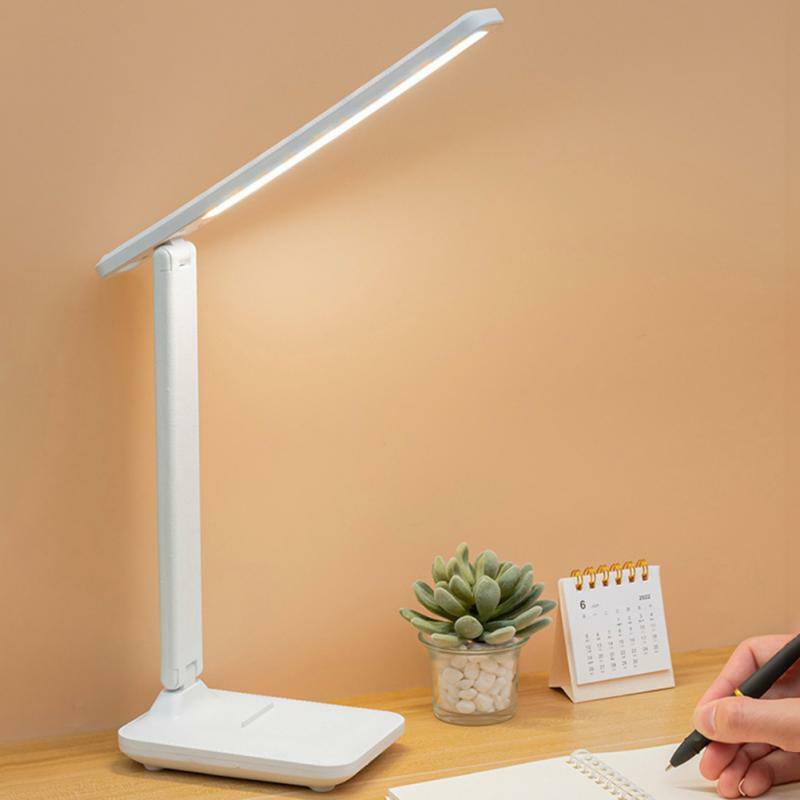 Lámpara de mesa con protección para los ojos, luz LED regulable táctil para dormitorio de estudiantes, lectura, recargable por USB, regalo especial