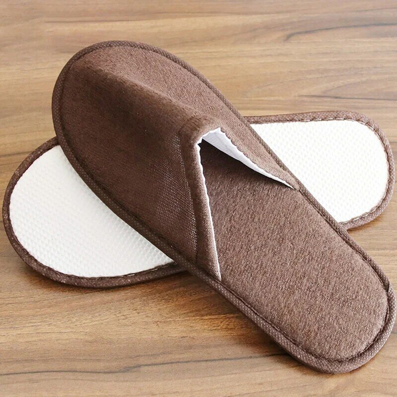 1 Pair Disposable Slippers Hotel Travel Slipper Sanitary Party Home Guest Use Men Women Unisex Closed Toe Shoes Salon Homestay