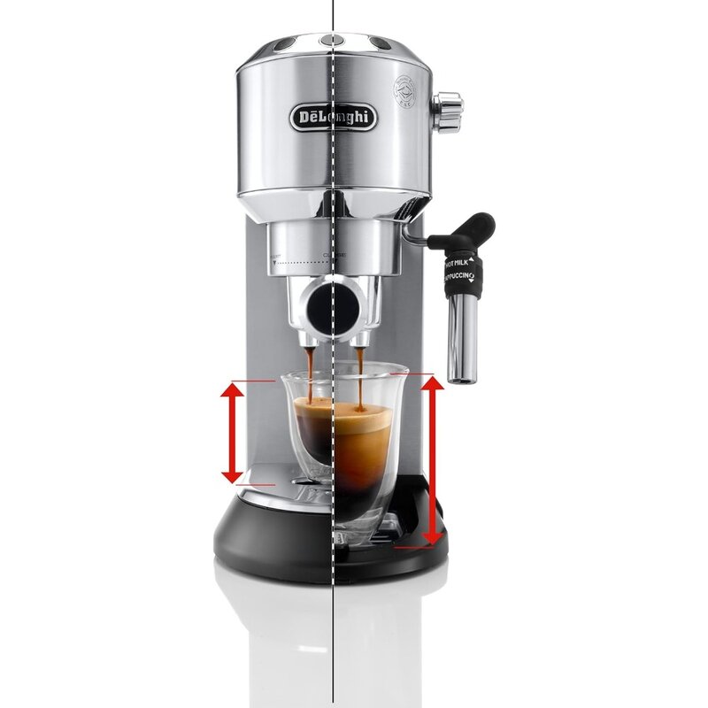 Dedica Automatic Espresso Machine, Euro, Deluxe, Metálico, 35 oz, 1, EC685M