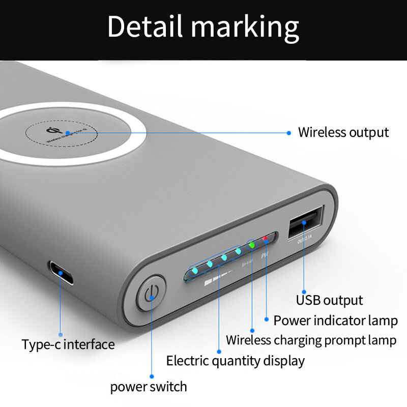 200000mAh Power Bank Two-Way Wireless Fast Charging Powerbank Portable Charger Type-C External Battery For IPhone 14 13 Samsung
