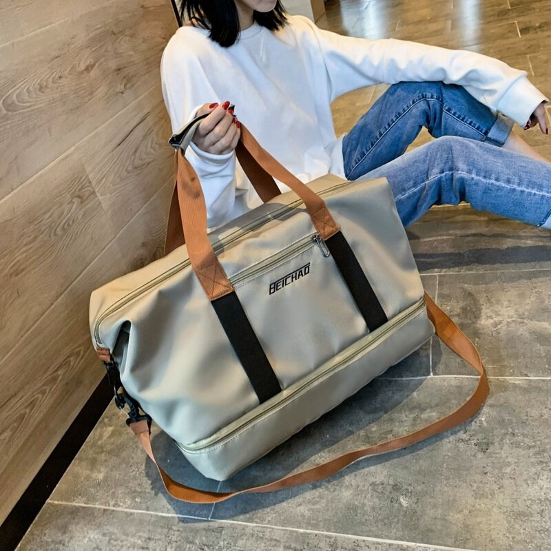 Large Capacity Foldable Men Women Travel Bag Fashion Luggage Duffel Bag Male Sports Fitness Bag Waterproof Female Shoulder Bag