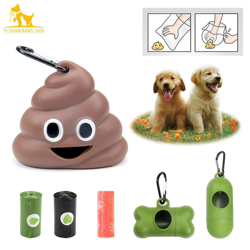 Dispensador de bolsas de basura Biodegradable para perro y gato, soporte de bolsas de residuos, portador de excrementos, suministros ecológicos para mascotas, color negro