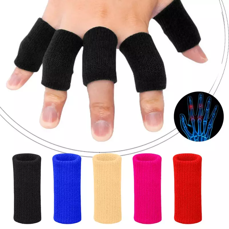 10 pezzi protezione per le dita supporto per l'artrite protezione per il pollice protezione per le dita Fitness Sport basket palestra maniche elastiche per le dita