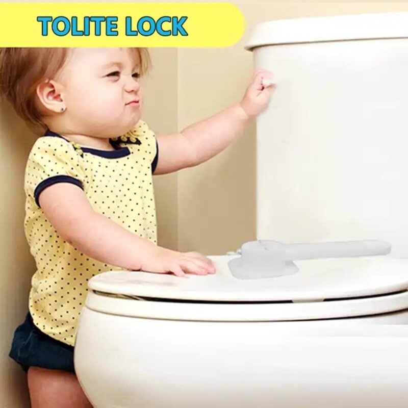 قفل المرحاض سهل الاستخدام قفل المرحاض البلاستيكي قفل حريزعلى الأطفال لسلامة الطفل