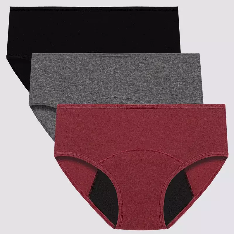 Culotte Menstruelle en Coton pour Femme, Sous-Vêtement Physiologique, Grande Taille, Étanche