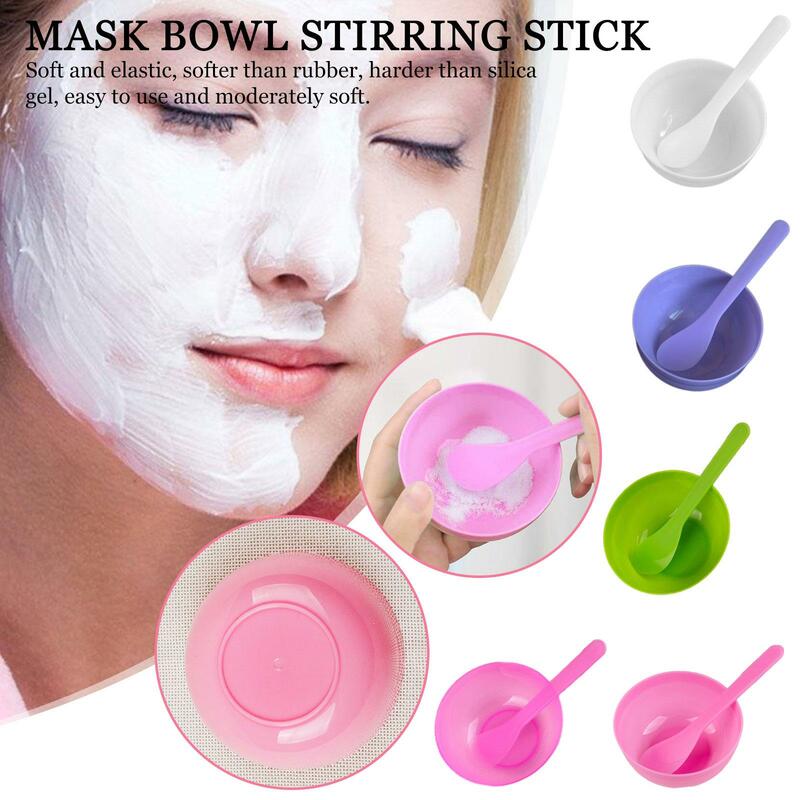 Masker Wajah 3.5 inci mangkuk pencampur dengan Spatula tongkat untuk masker wajah, masker lumpur produk perawatan kulit Kit alat pencampur masker wajah DIY