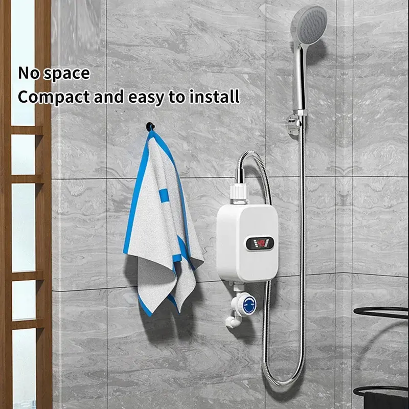 Aquecedor de água instantânea chuveiro torneira do banheiro plug ue aquecedor de água quente 3500w display digital para casa de campo cottage hotel