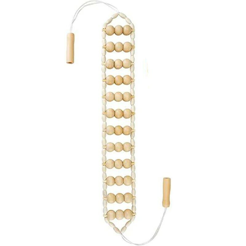 Healthy Wood Back Massage Roller Rope Wood Therapy Cellulite Massage Tools Self Massage Tools for Neck Leg Back Pain Relief