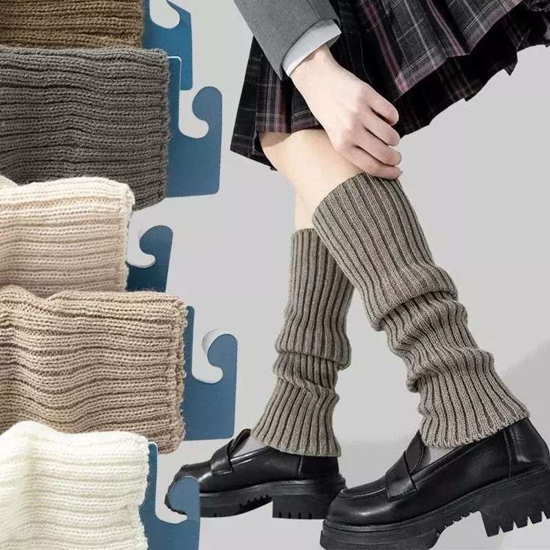 Lolita lã malha perna aquecedores para mulheres, cobertura do pé, meias longas, punhos de inicialização, meias, aquecedor de braço, Y2K, crochê, cabeça, outono, inverno