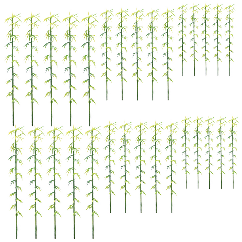 Pohon bambu plastik Mini Model meja pasir miniatur buatan tanaman bambu palsu DIY kerajinan dekorasi lanskap mikro