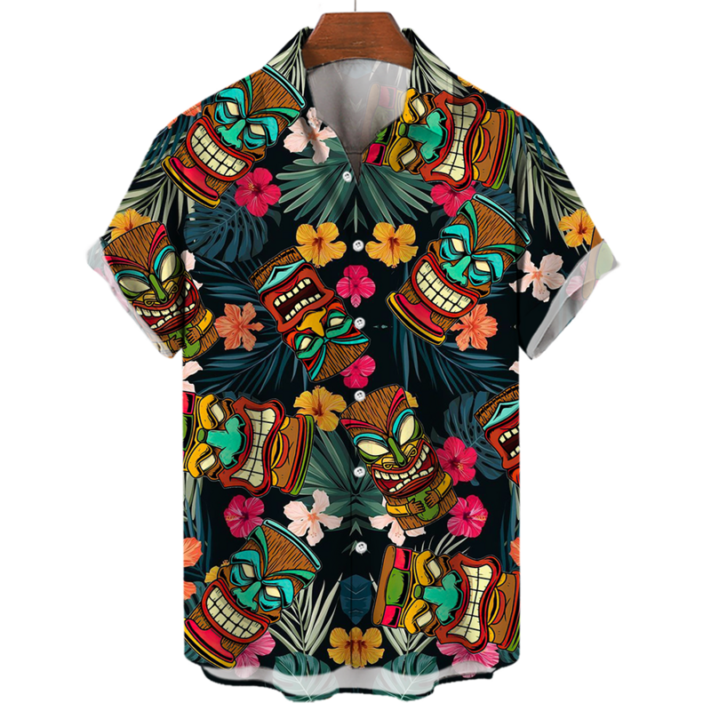 2024 męskie hawajskie koszule 3d Streetwear z krótkim rękawem bawełniana Oversized letnia bluzka Camisa kwiatowa męskina Retro